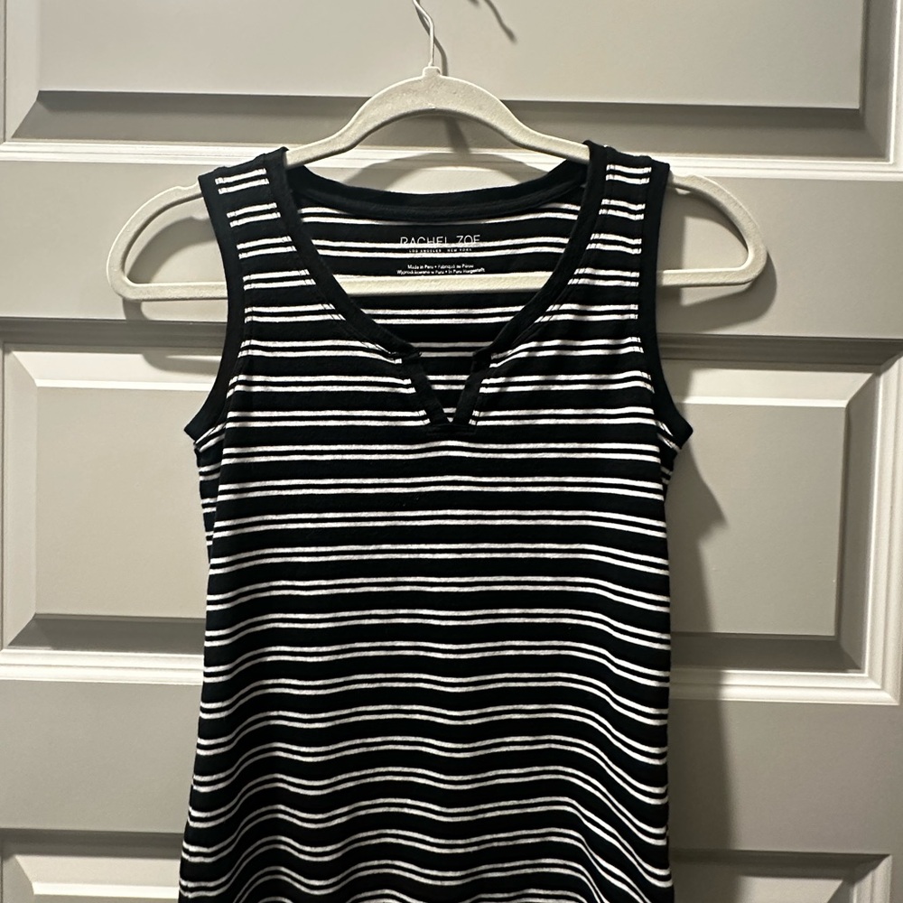 Rachel Zoe Black and White Striped Tank Top